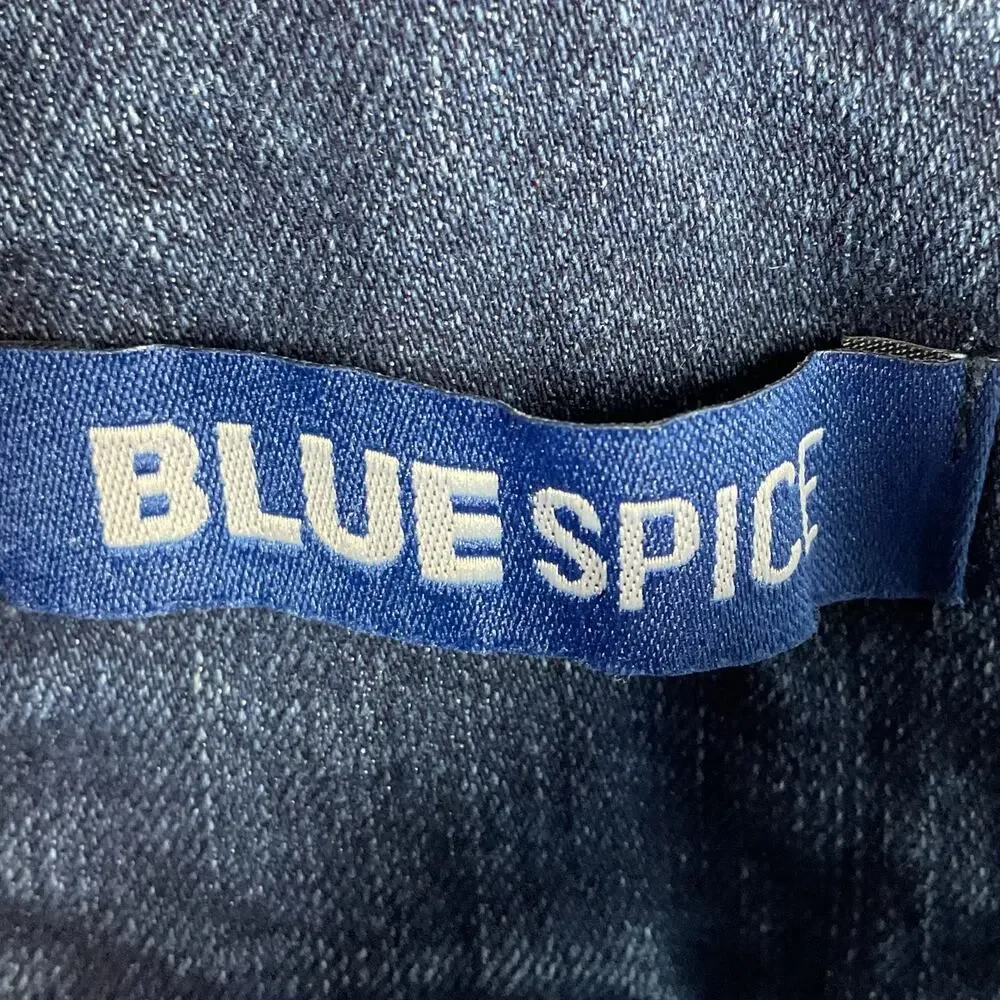 Blue Spice Dark Wash Denim Shorts Overalls Juniors 13